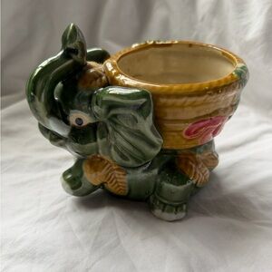 Vintage mid century modern ceramic elephant planter